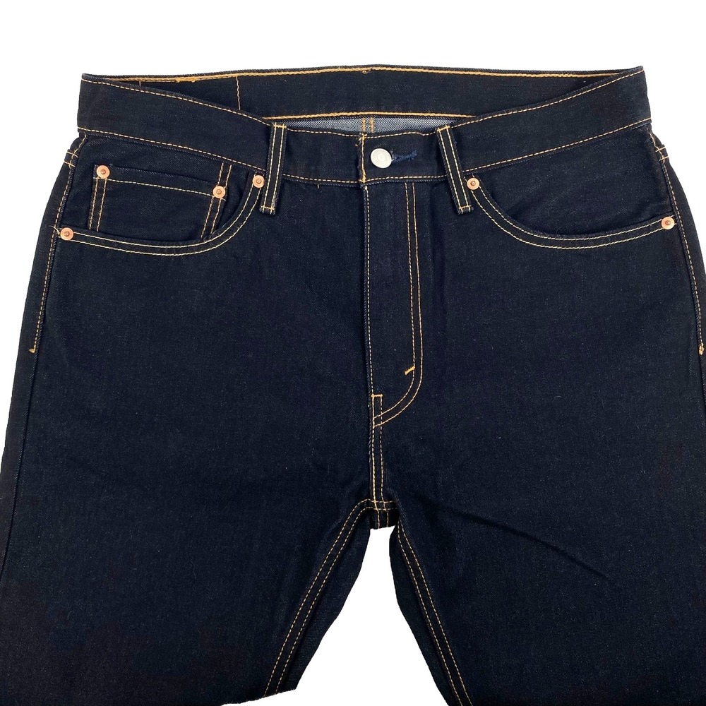 New Levis 512 Denim Jeans Men's 34 x 32 Dark Blue Taper Pants Cotton Blend, Fine